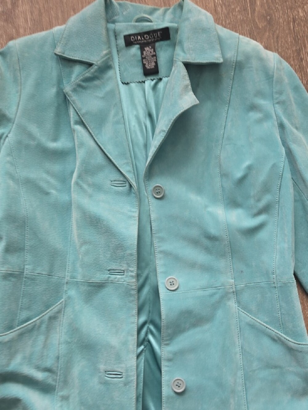 Suede Button-Front Blazer - Picture 4 of 5